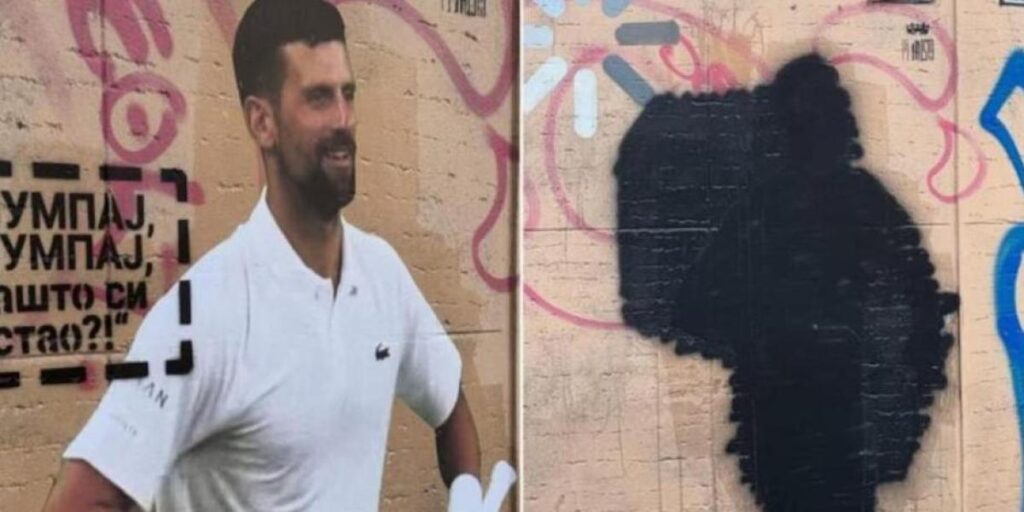 mural of the tennis star vandalized in Belgrade