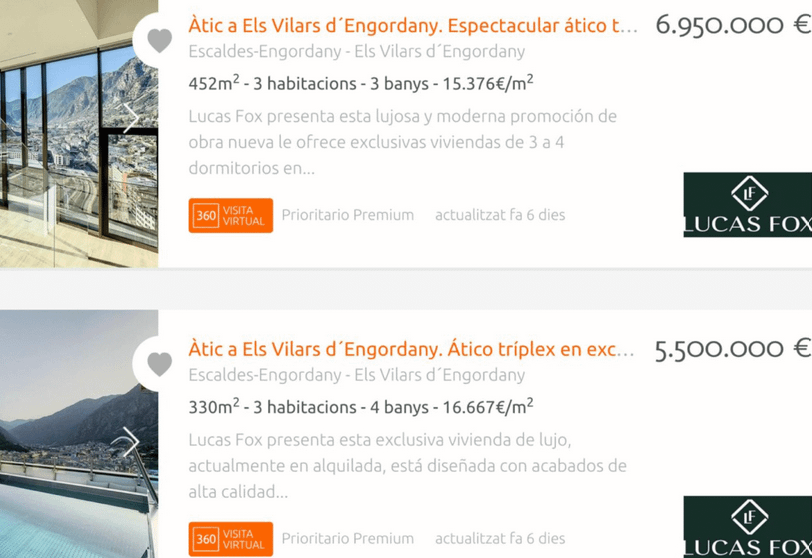 Six million flats in Andorra at 16,600 euros per m2