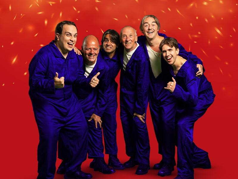 The male cast of <em>The Full Monty</em>. Photo: Justin Mamo