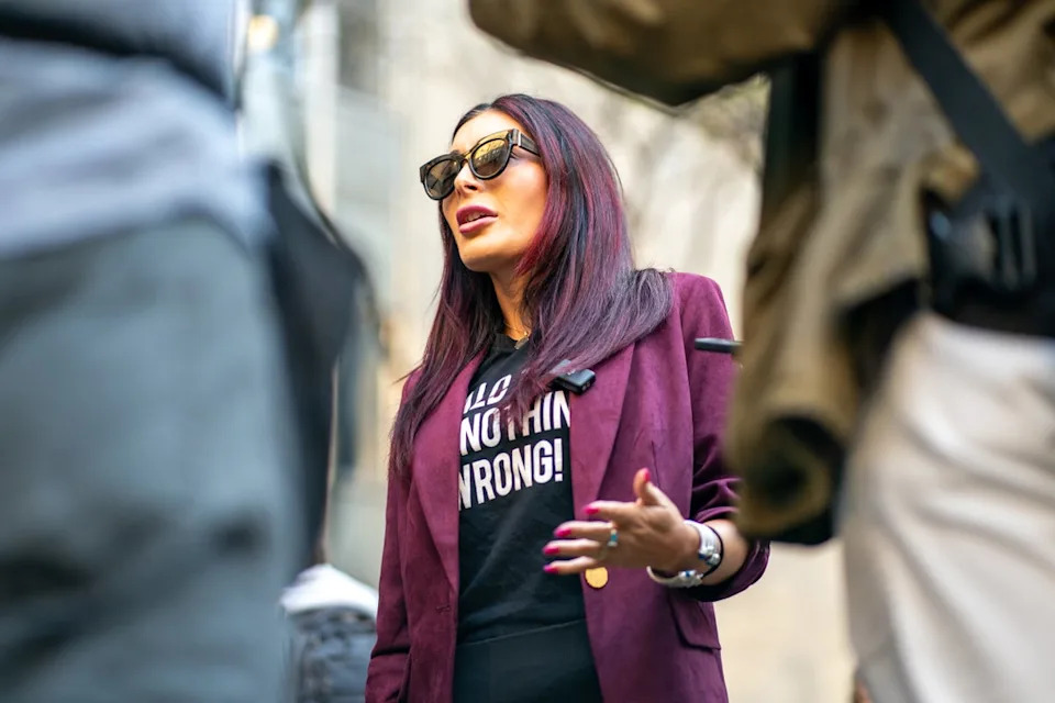 Far-right activist Laura Loomer, a Trump ally, called the Qatar air force base an 'abomination,' and said she doesn't plan on voting next year (Getty Images)