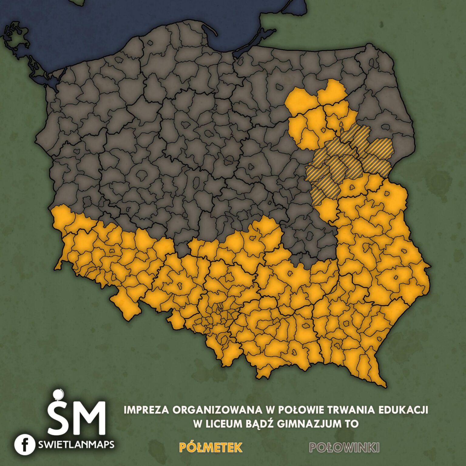 I found out today that in the northern part of Poland the halfway point is called połowinki