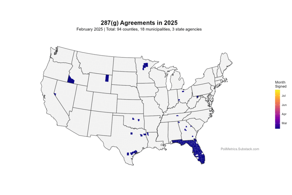 Spread of Local Law Enforcement Agreements with ICE [OC]