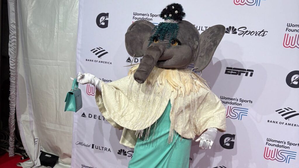 Bedazzled Ellie the Elephant among stars celebrating women's sports