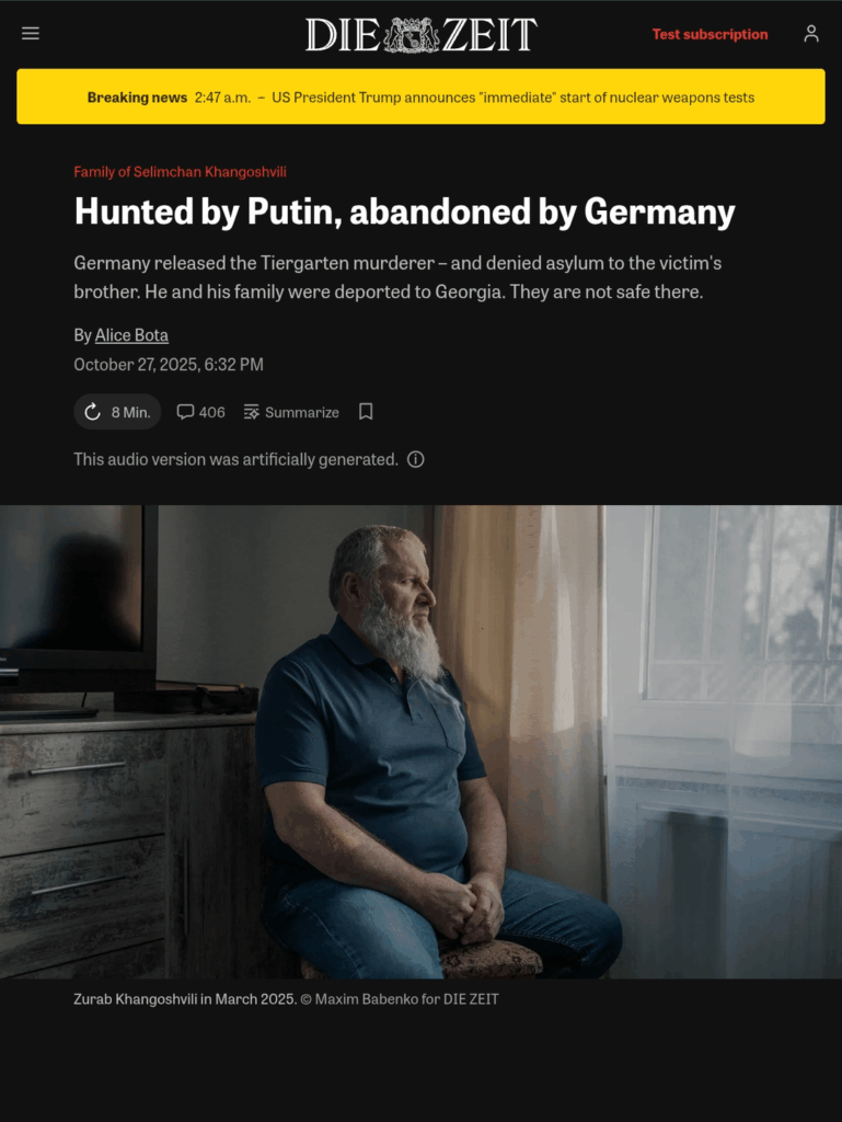 Changoshvili family expelled from Germany to Georgia | Die Zeit