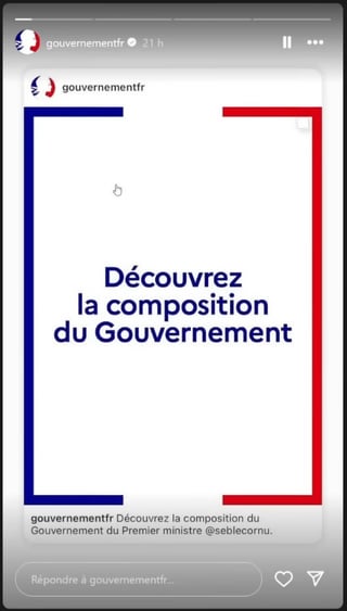 What do you think of these 4 Instagram stories of the official account of the French government?