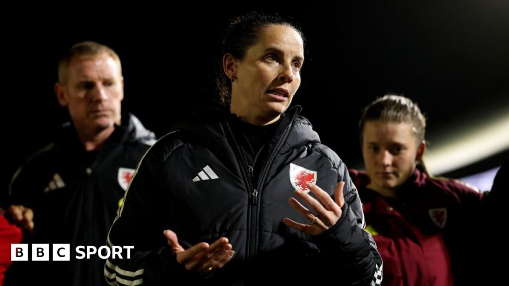 Rhian Wilkinson speaks to her players after the Poland loss