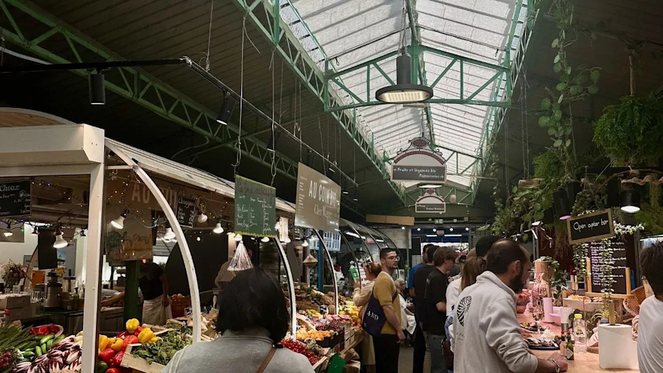 Paris, France - May 9, 2025 A view of famous Marché des Enfants Rouges, the oldest in the city.