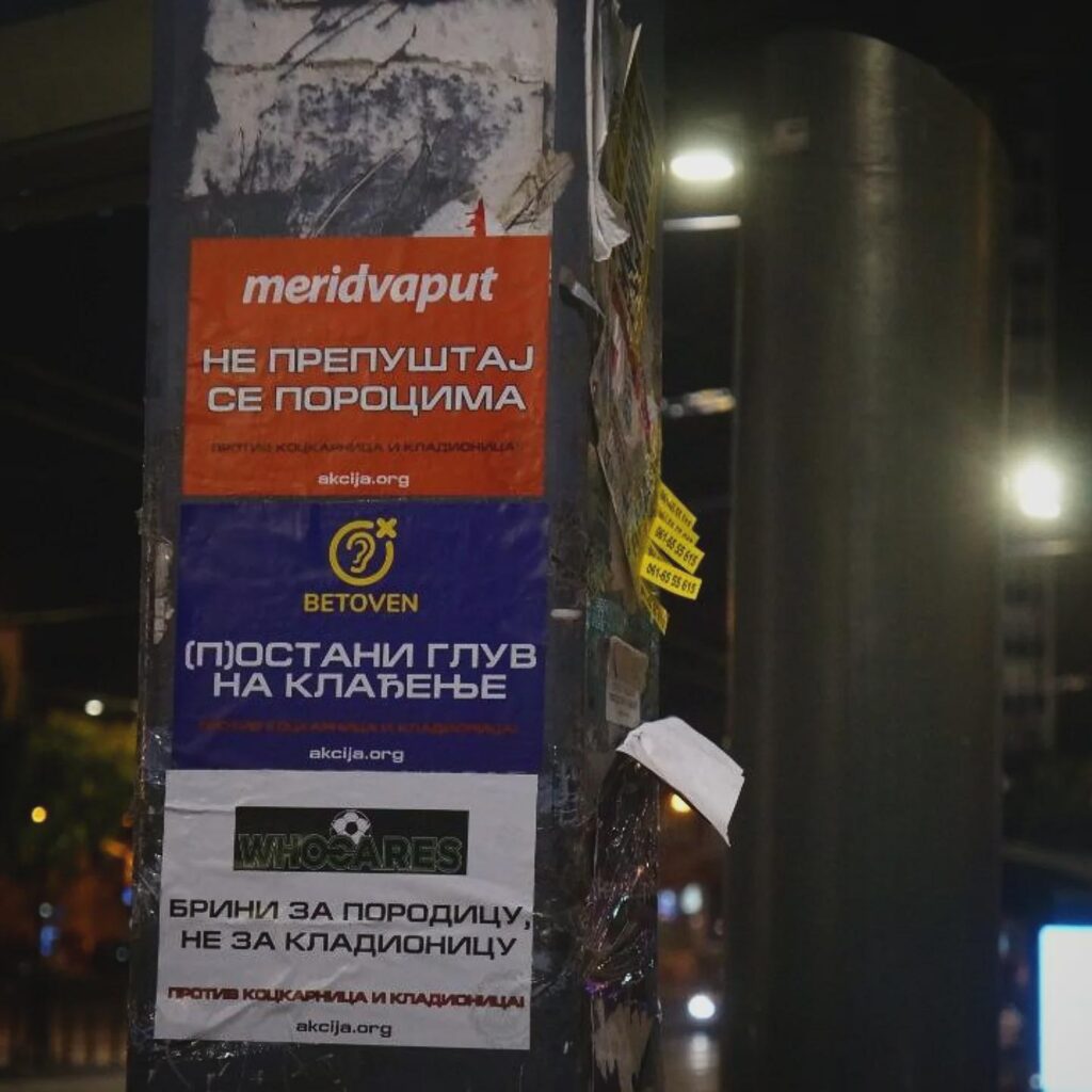 Posters against bookmakers