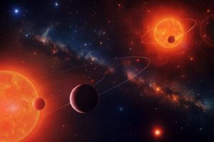 Three Earth-sized planets discovered in a compact binary system, located about 190 light-years away