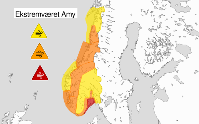 Storm 'Amy' batters half of Norway