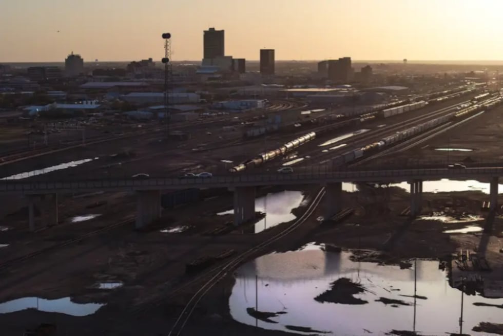 The Amarillo skyline on April 9. The city is considering selling some of its water to a data...