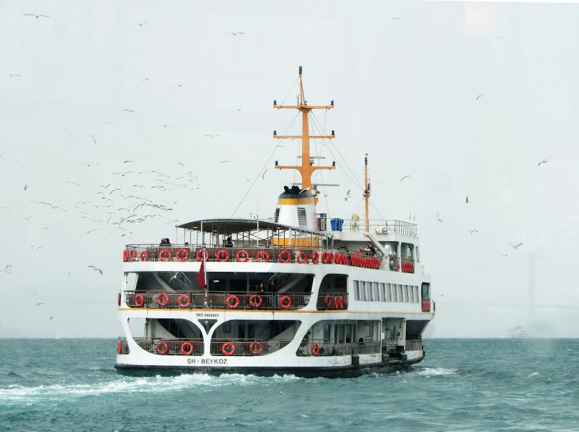 A vibrant mediterranean ferry port with scenic coastal backdrop, reflecting evolving tourism trends in summer 2025.