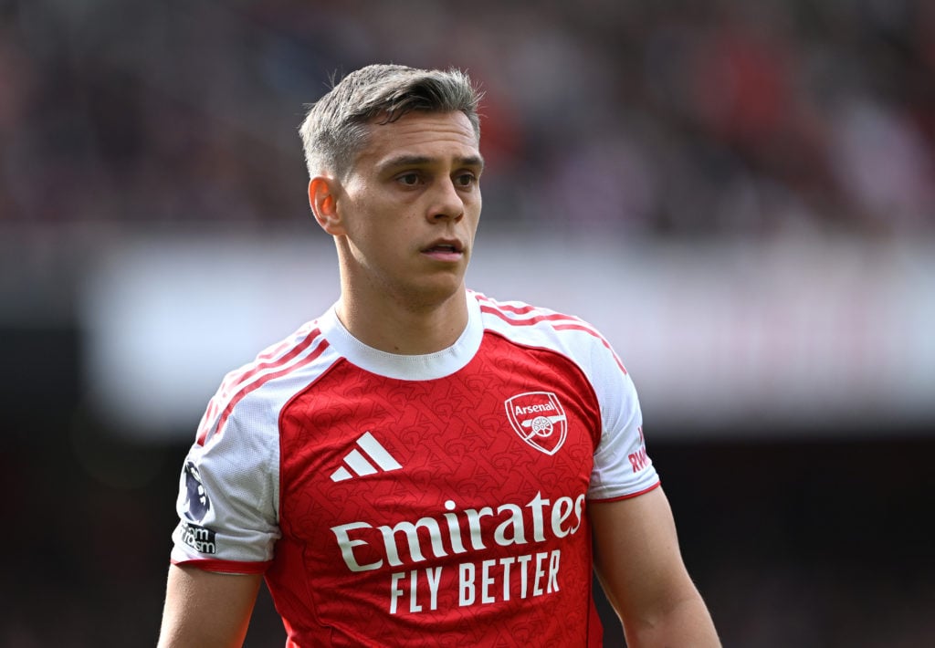 Leandro Trossard in action during Arsenal FC v Newcastle United FC in the Premier League clash at the Emirates Stadium.
