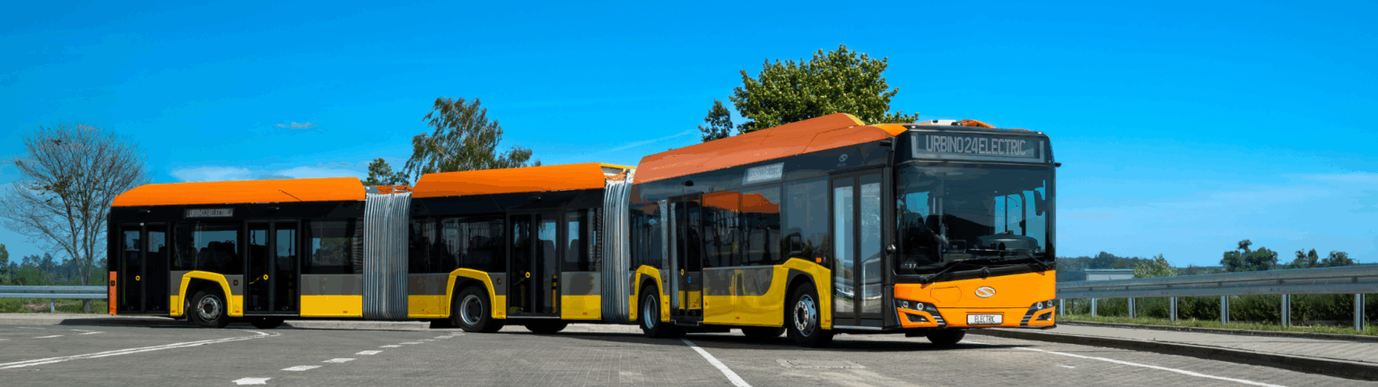 Solaris to Provide 55 Zero-Emission Battery-Electric Buses to the Netherlands An image of a double-articulated bus