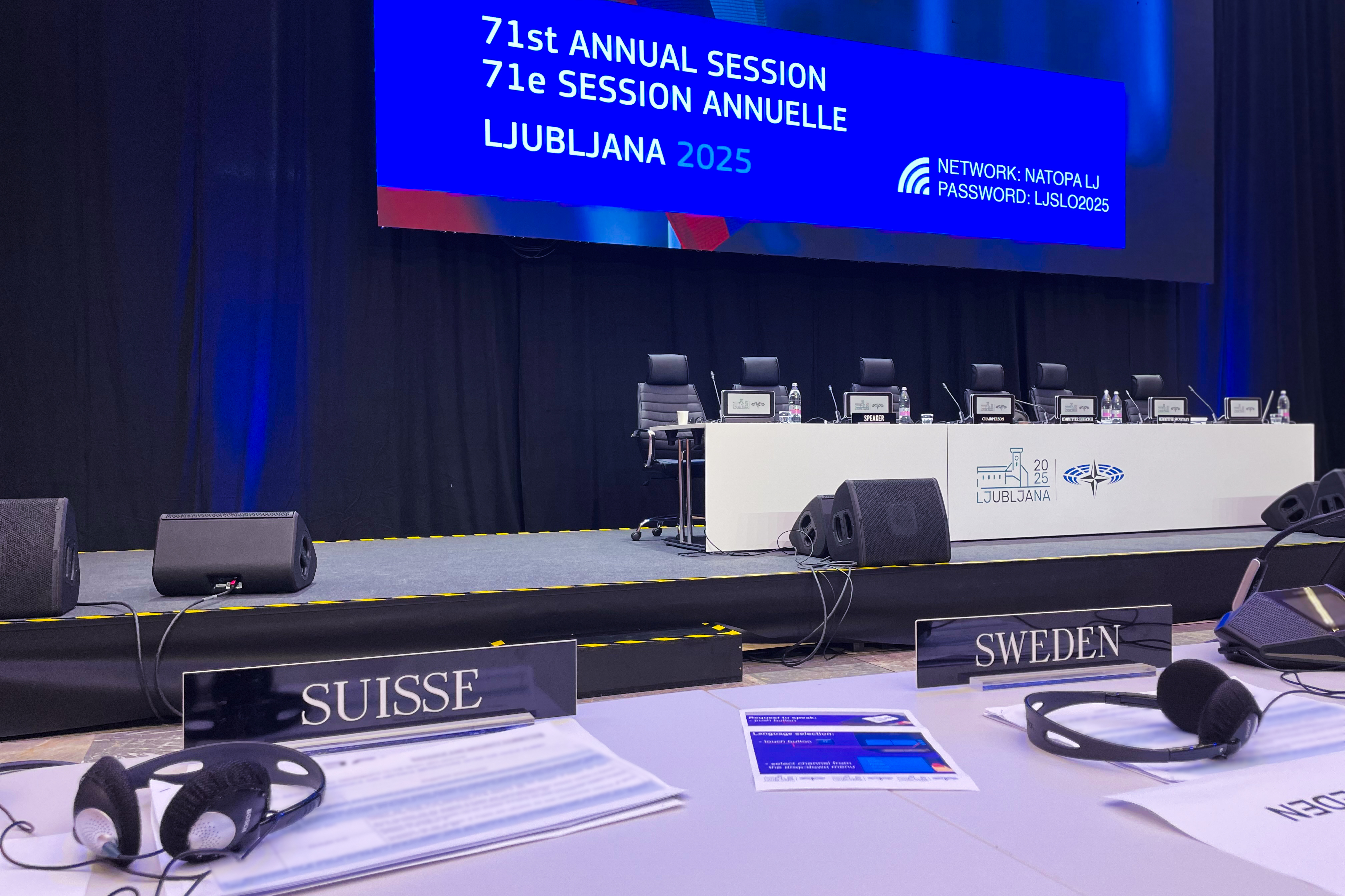 name badges showing Switzerland and Sweden
