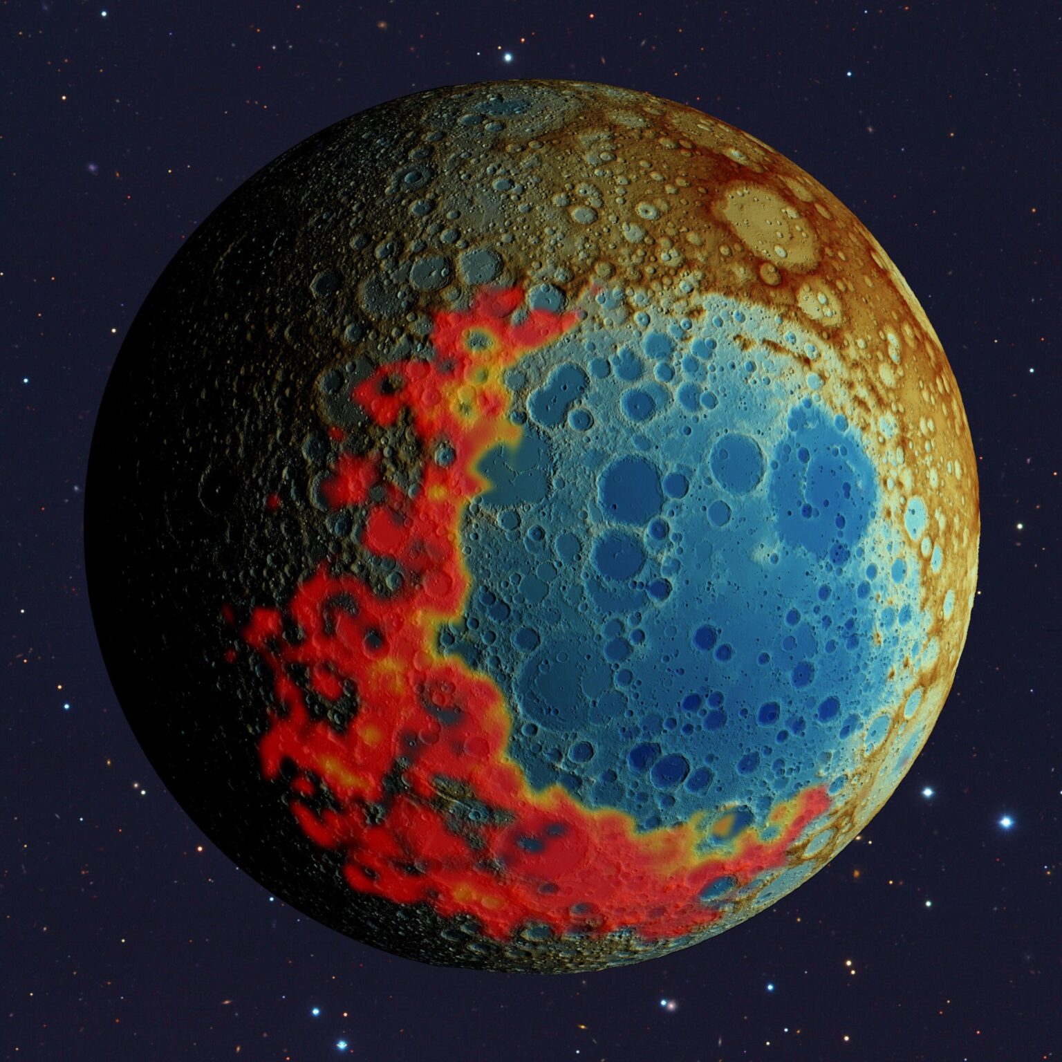 Analyses of moon's largest impact crater reveal unexpected insights into its tumultuous past