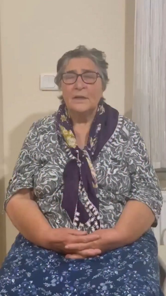 Pakize Akbaba, President of the Martyrs' Mothers Association (to Erdoğan): If you are going to forgive the murderer of my child... You are sending me a letter too. By what right and why are you sending me letters? Because you forgave my child's murderer? Because you sold your homeland?