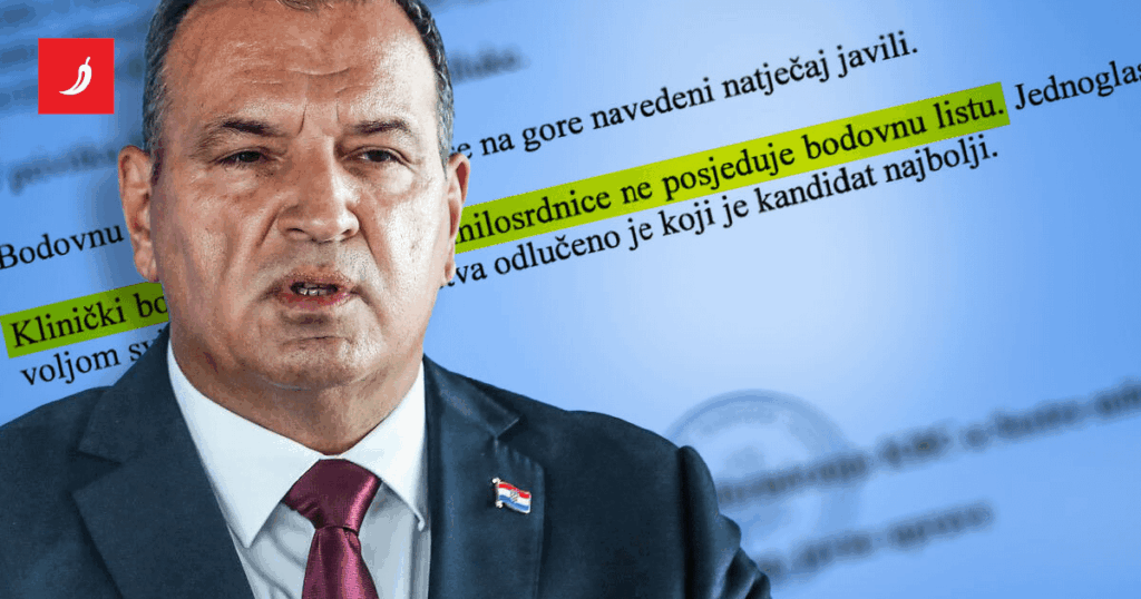We discover a new scandal with the employment of Beroš (Beroš selected by direct decision without prior scoring of candidates)
