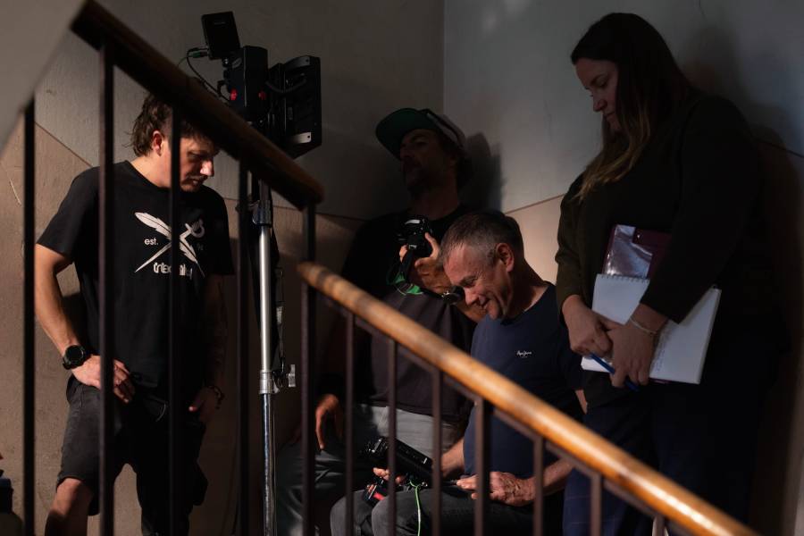 Director Janez Burger on the set of One Month, copyright: Željko Stevanić
