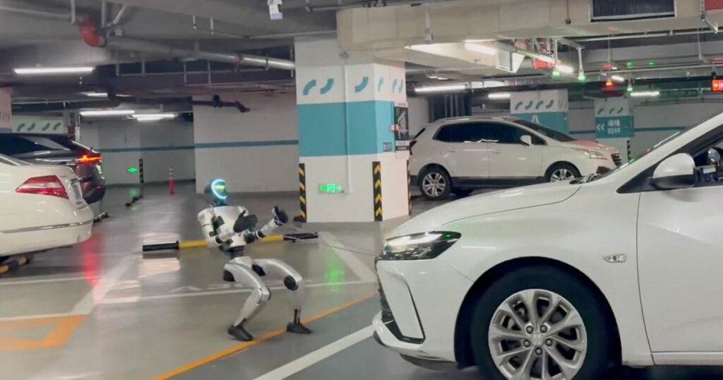Watch this little humanoid robot pull a car with ease - Unitree's G1 robot displays remarkable balance and steadiness during the feat.