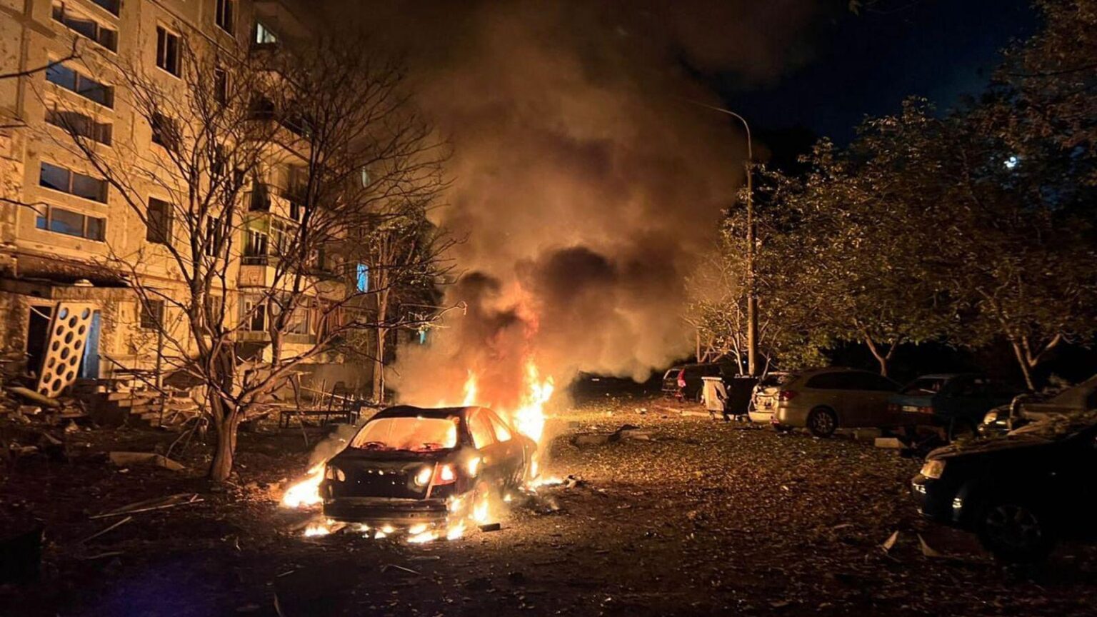 At least five killed in Ukraine after Russian missile and drone attack - as Poland forced to scramble jets