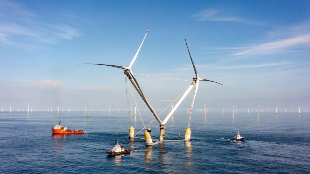 One of the world's biggest wind turbine makers says their new 'double-turbine' 50MW offshore wind turbines will be half the cost, or less, of today's cheapest offshore wind power.