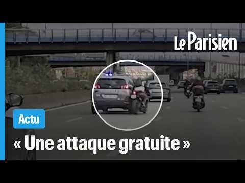 Motorcyclist hit by police car on highway