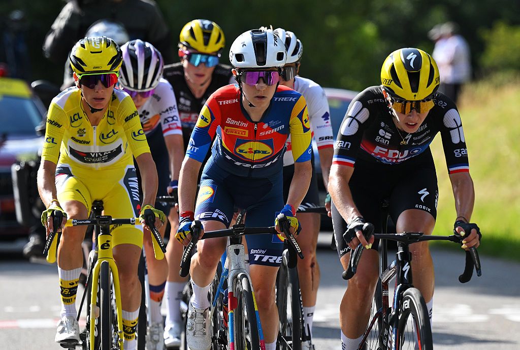 Tour de France Femmes 2026 contenders – Ranking the early favourites for the yellow jersey after the route reveal CHATEL LES PORTES DU SOLEIL, FRANCE - AUGUST 03: (L-R) Pauline Ferrand-Prevot of France and Team Visma