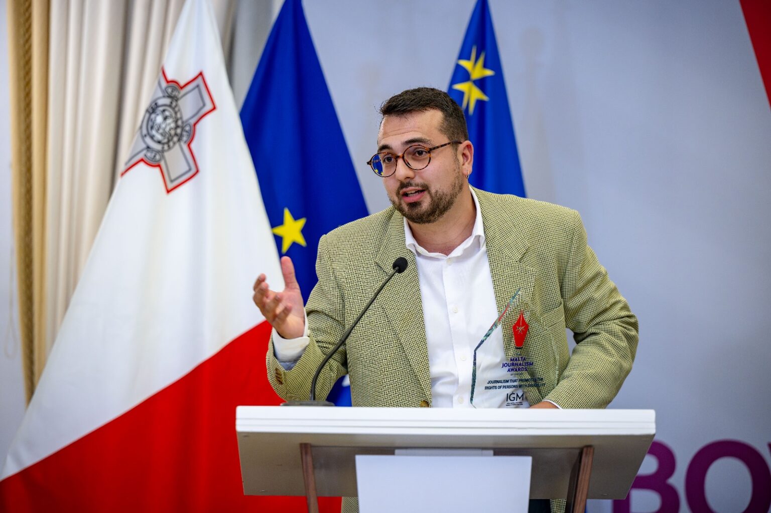 Gabriel Lia wins disability rights award at Malta Journalism Awards