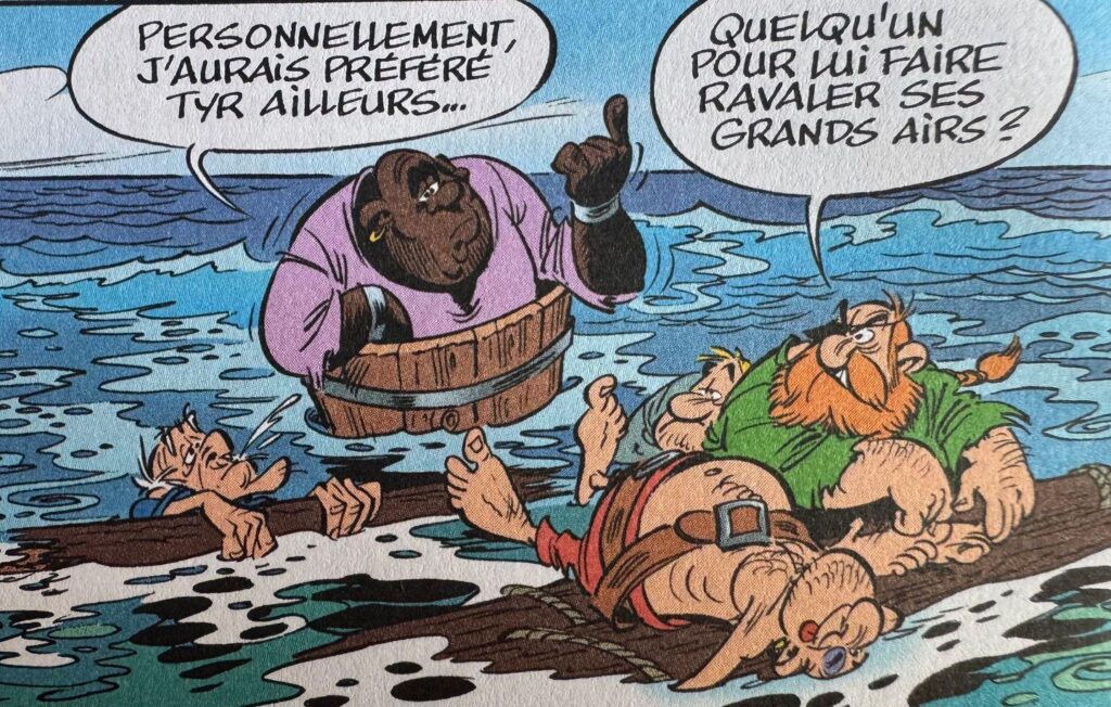 Baba, the black pirate in Asterix, loses his big lips and his accent