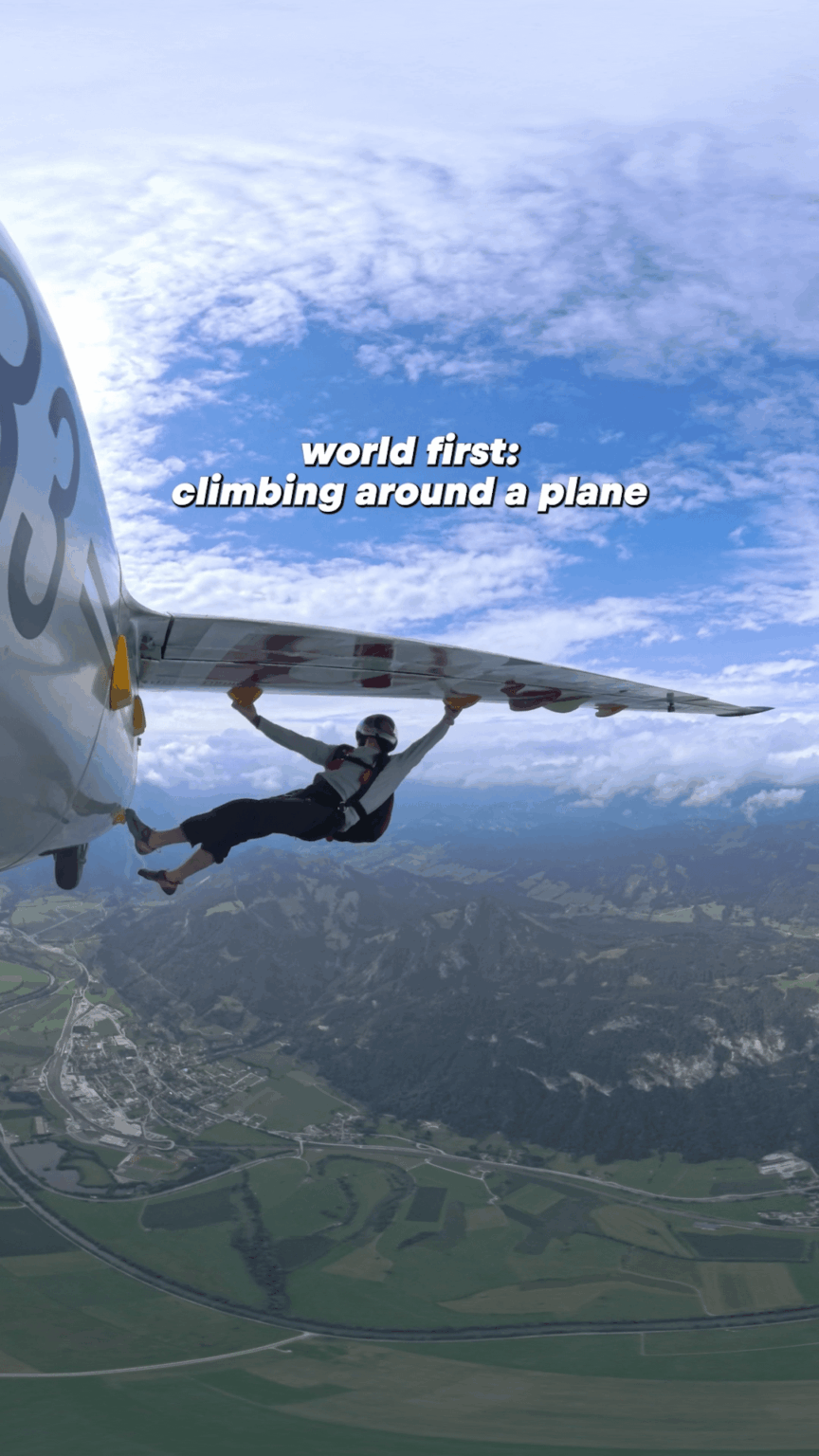 [World First] Domen Škofic Climbing Around a Plane