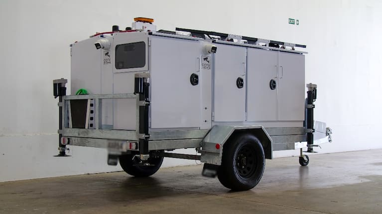 A camera equipped trailer.