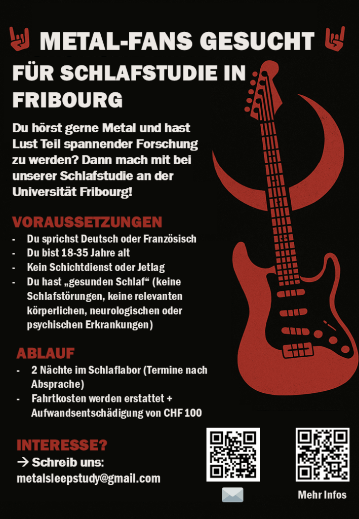 Metal fans wanted for sleep study at the University of Friborg!