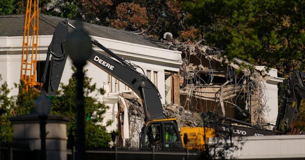Trump brushes off critics of White House demolition