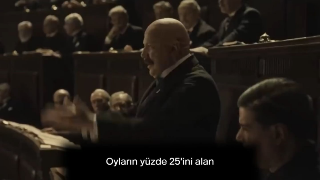 A clip from the TV series Mussolini. Sound familiar?