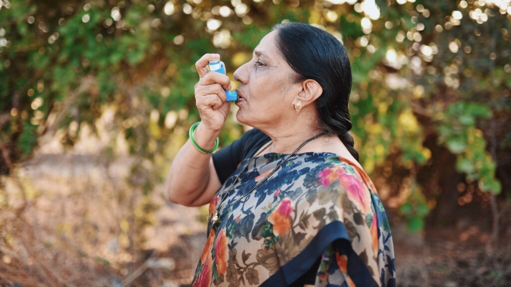 Common inhalers carry high climate costs, study finds An asthmatic person could experience difficulty breathing, coughing and wheezing, which might flare up. This can be managed with inhalers.