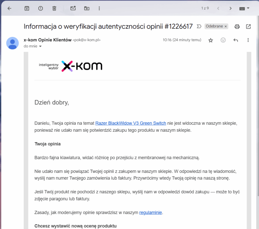 x-kom removes negative comments (Update) x-kom removes negative comments (Update)