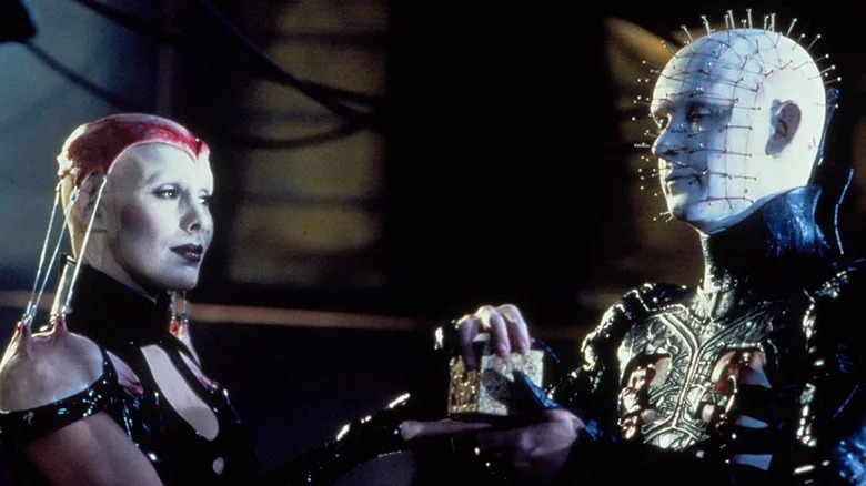 Angelique and Pinhead looking at each other in Hellraiser: Bloodline