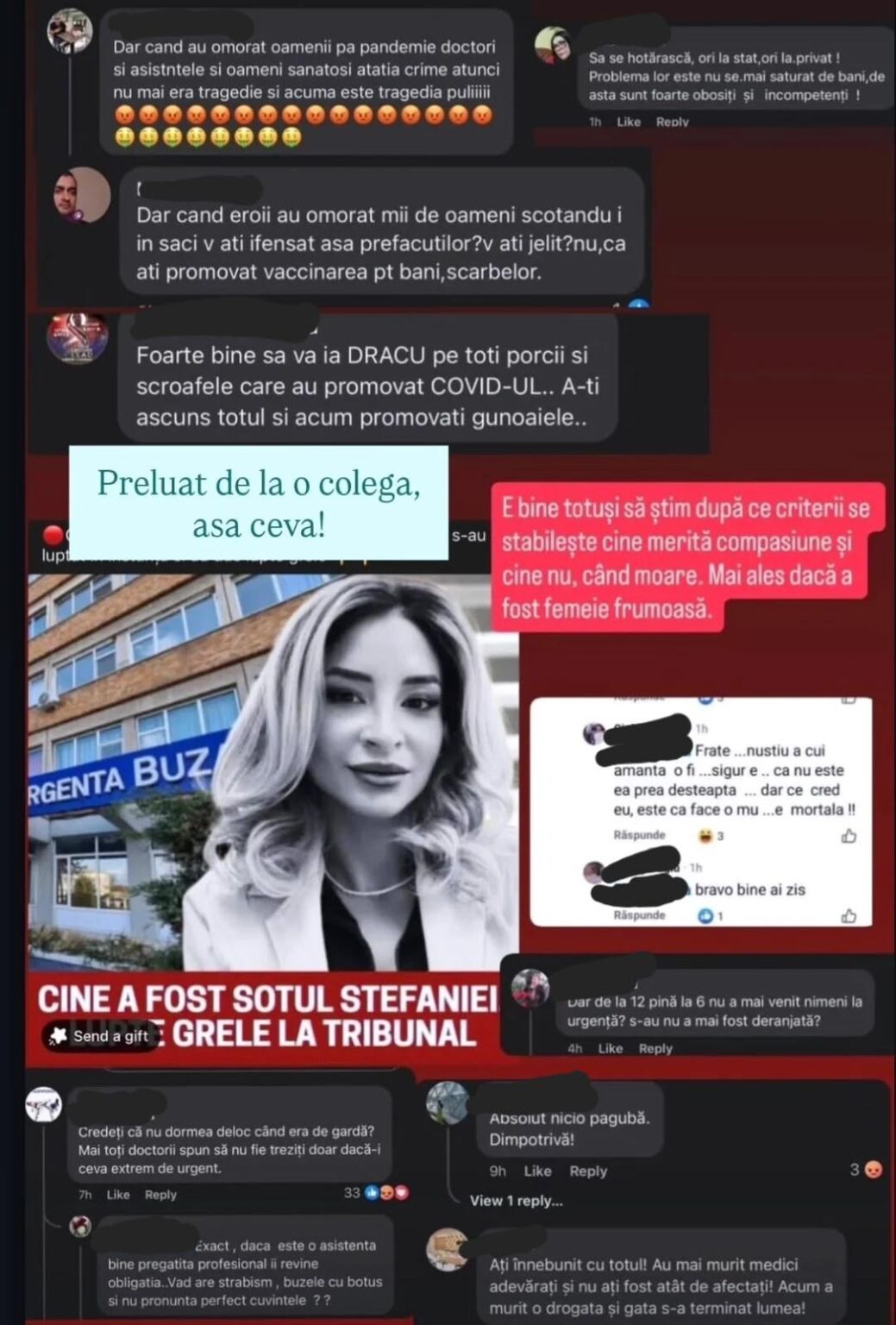 Some sinister comments about the death of the doctor from Buzau