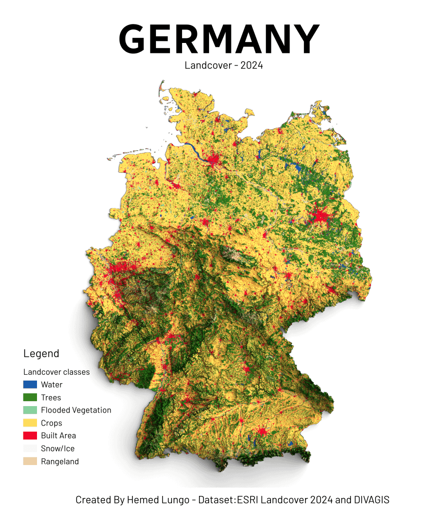 [OC] Landcover Map of Germany - 2024