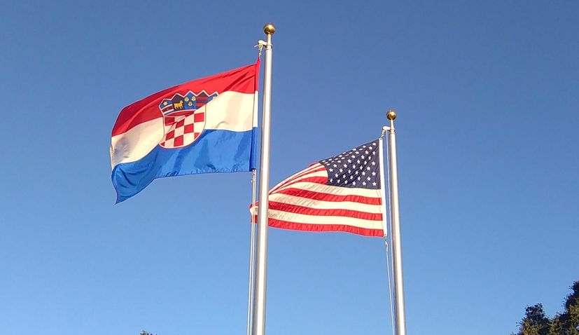 USA and Croatia flags together