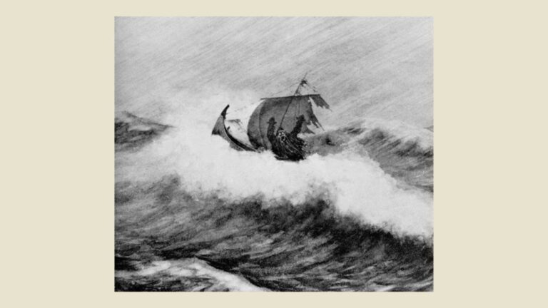 Famous depiction of 'Draugen' by Theodor Kittelsen.