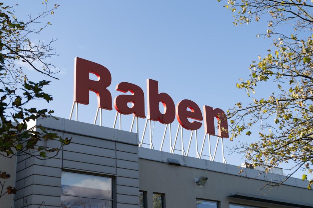 Dutch logistics firm Raben sees Türkiye as hub for regional growth The Raben Group logo is seen atop a logistics facility in Cholerzyn, Poland, October 10, 2023. (Adobe Stock Photo)
