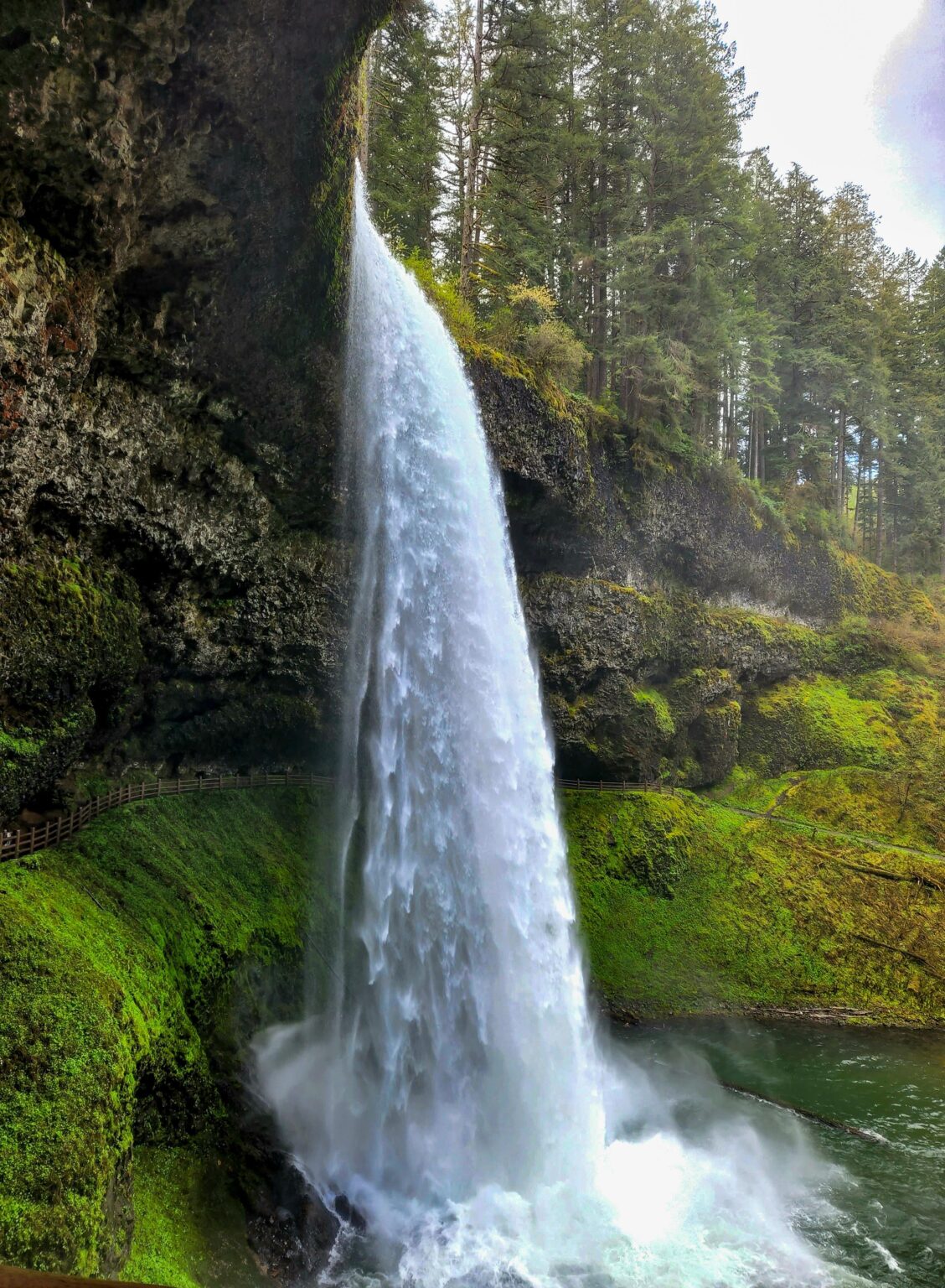 A waterfall along trail of ten falls