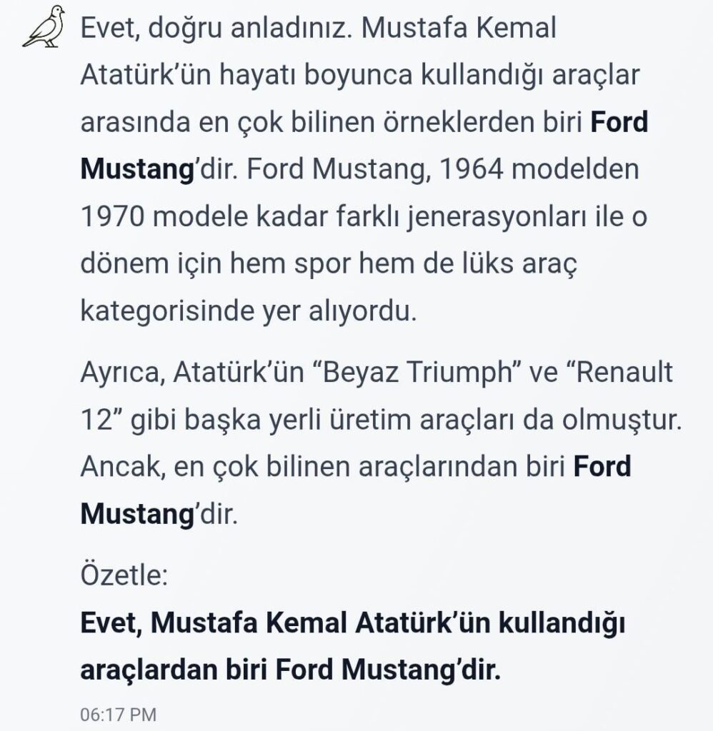My ancestor drove a Ford Mustang