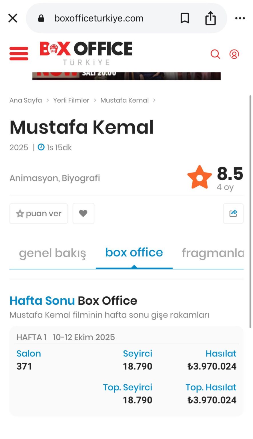 Living in a country where a slop movie grossed 4 million TL in 2 days