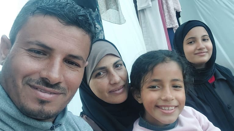 Ahmed Abusaleeq stepfather, mother, and two younger sisters in Gaza.
