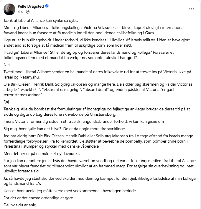 Pelle Dragsted: Think Liberal Alliance can sink so deeply.