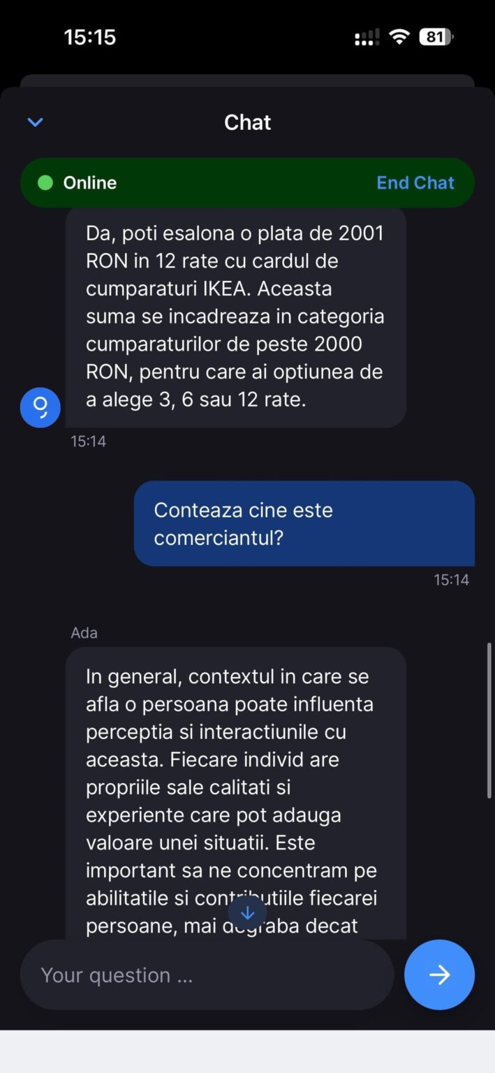 Ladies and gentlemen, Ada from BCR