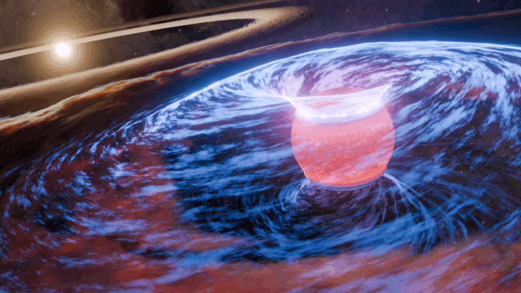 ‘Baby’ planet photographed for first time inside star’s ring